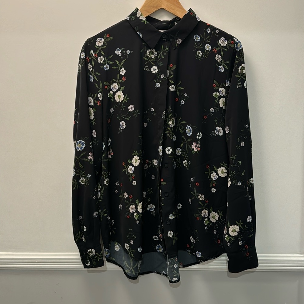 Silky floral blouse